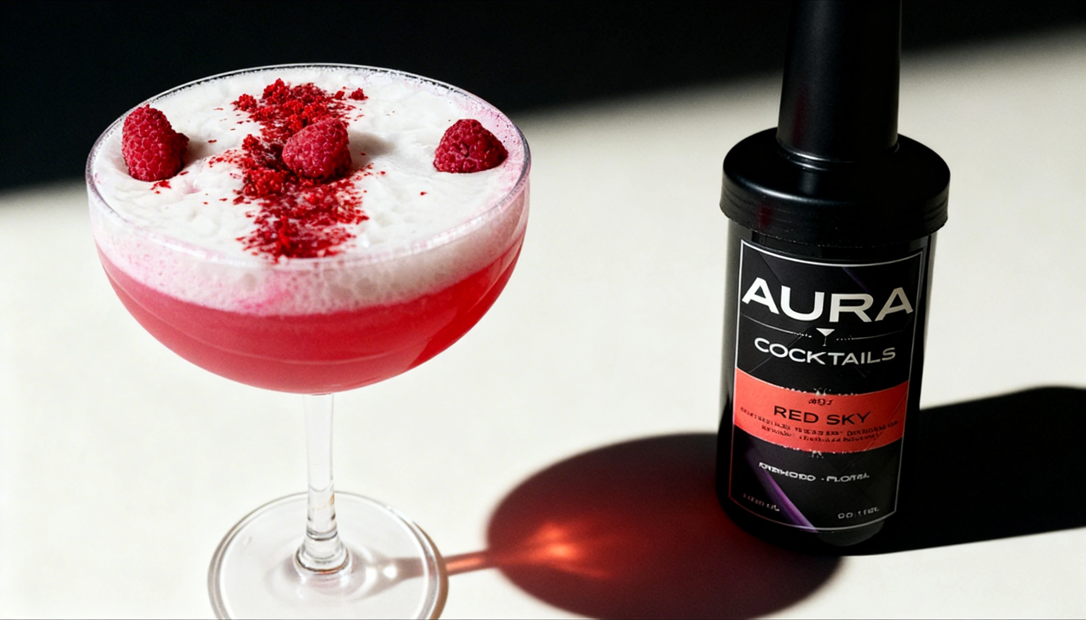 Cocktail AURA en composición editorial